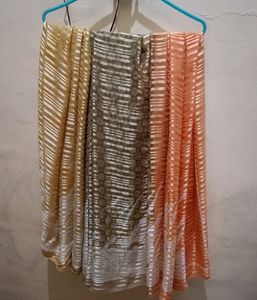 Satin Strips Laining Saree (Price Drop)