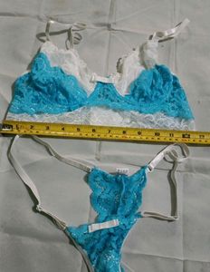 Floral Lace Thong Lingerie Bra Painty Set