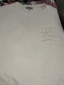 Cream Raglan Tee with Pocket
