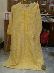 Yellow Floral Print Kurti