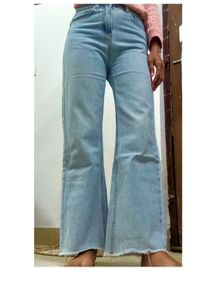 Light Blue Flared High Waist Denim Jeans
