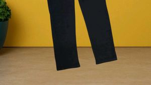 E08 Size-34 Black Denim Overalls