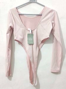 H&M New Pink Ribbed Bodysuit