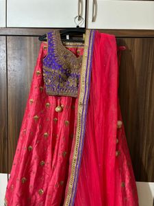 Pink &amp; Purple Lehenga Set