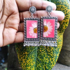 Pink Daisy Jhumka