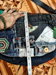 Upcycled Denim Patchwork Bag