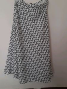 Black and White A Line Midi Skirt