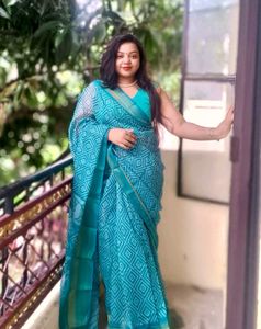 Blue Printed Saree