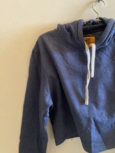 Blue Cropped Hoodie