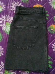 Black Denim Mini Skirt