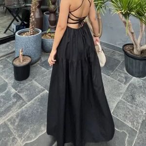 Black Spaghetti Strap Maxi Dress