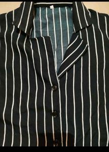 Striped Button-Down Top