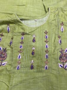 Green Embroidered Kurta Set