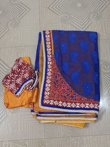 Elegant Blue Saree with Blouse