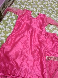 Pink Embroidered Sharara Suit