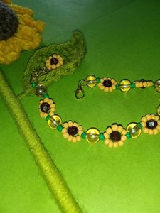 Sunflower Design Beaded Bracelet #Pinterest