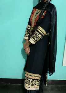 Black Beautiful Embroidered Stone Work Party Wear