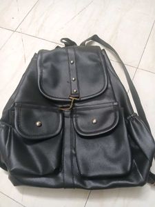 Black  lather Backpack 🎒