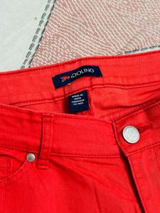 Bold Y2k Red 3/4 Length Denim❤️
