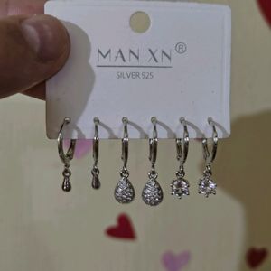 Earrings Sterling Silver Set Of 3