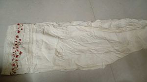 Embroidered White Ethnic Palazzos