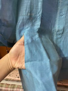 So Preety Organza Shirt Pattern Top ,sky Blue In C