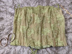 Green Ethereal Forest Fairy Sequin Top