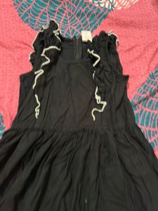 Girls Black Dress with Ruffles &amp; Lace