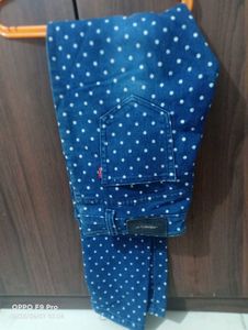 Polka Dot Denim Jeans