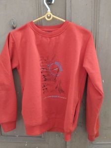 Red Graphic Print Sweatshirt