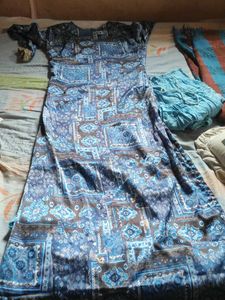 Blue Printed Kurta Set