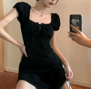 Black  Square Neck Dress Mini🖤🎚