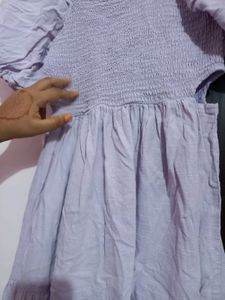 Lilac Smocked Tiered Mini Dress