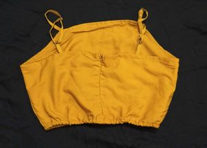 Mustard Crop Top &amp; Flare Pant Set