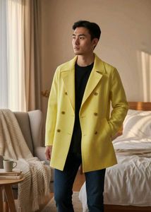 ⚫New 🌟Yellow Double-Breasted Jacket