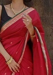 Elegant Red Cotton Saree