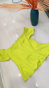 Boat neck neon top