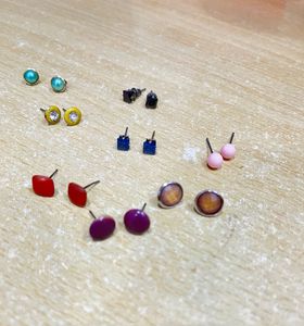 Stud Earrings - Set of 8