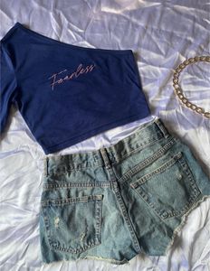 Polka Dot Denim Shorts!