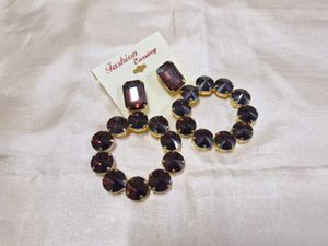 Maroon Glass Earrings