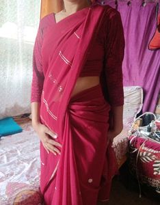 Maroon Saree