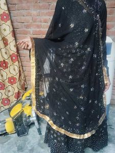 Elegant Black Floral Evening Gown