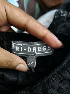 Black Lace Velvet Dress