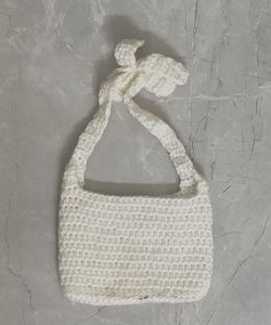 Coquette Crochet Bag With Pink Bow Details