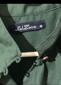 Elegant Green Ruffle Blouse