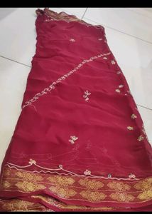 Elegant Maroon Saree