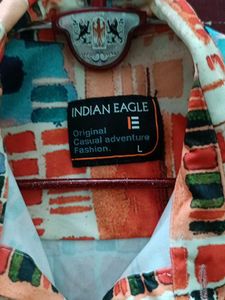 Indian Eagle Abstract Print Button-Down