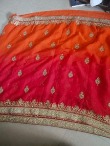 Elegant Red &amp; Orange Saree