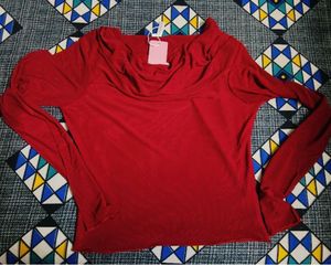 Stylish Red Long Sleeve Top