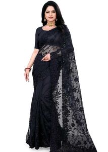 Black Net Saree For Party